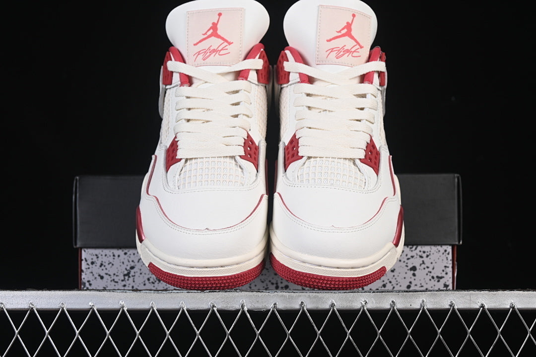JORDAN 4 RETRO PALE IVORY/SIERRA RED/TOUGH RED