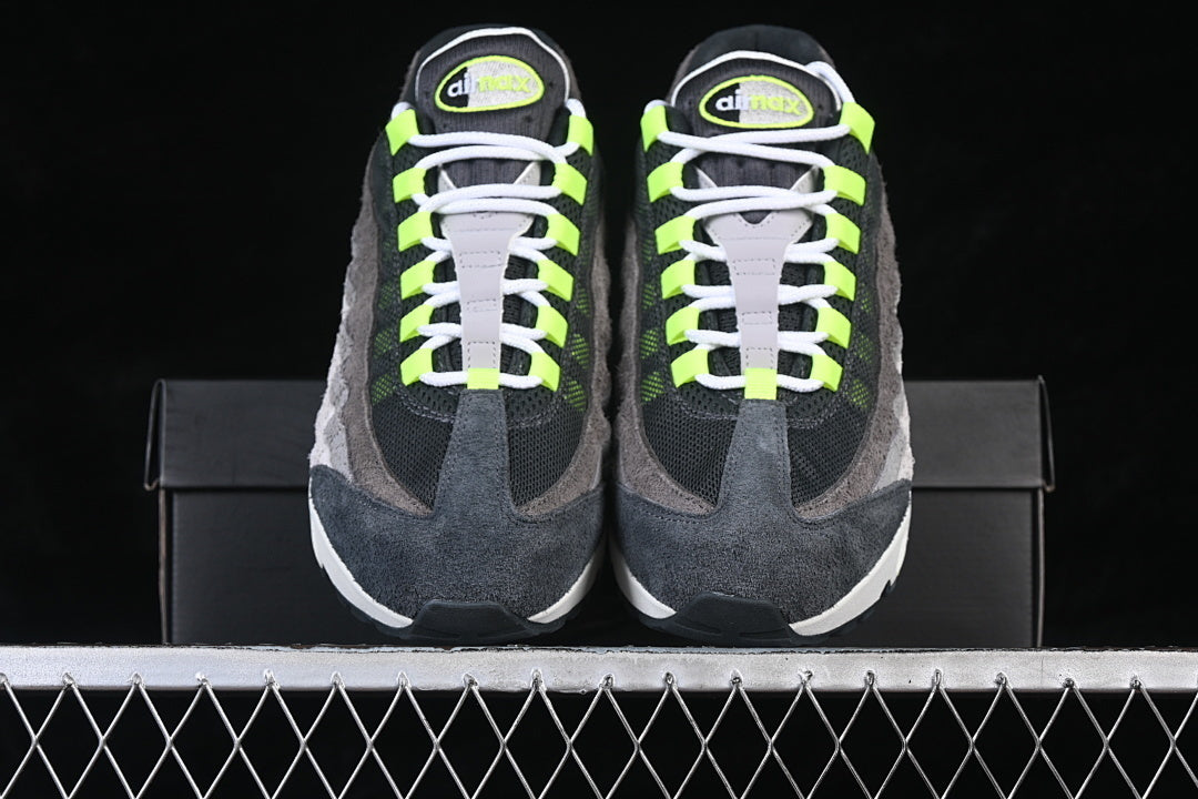 AIR MAX 95 AIR CUSHION SHOES GREY/WHITE/GRASS GREEN/BLACK]