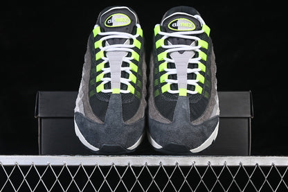AIR MAX 95 AIR CUSHION SHOES GREY/WHITE/GRASS GREEN/BLACK]