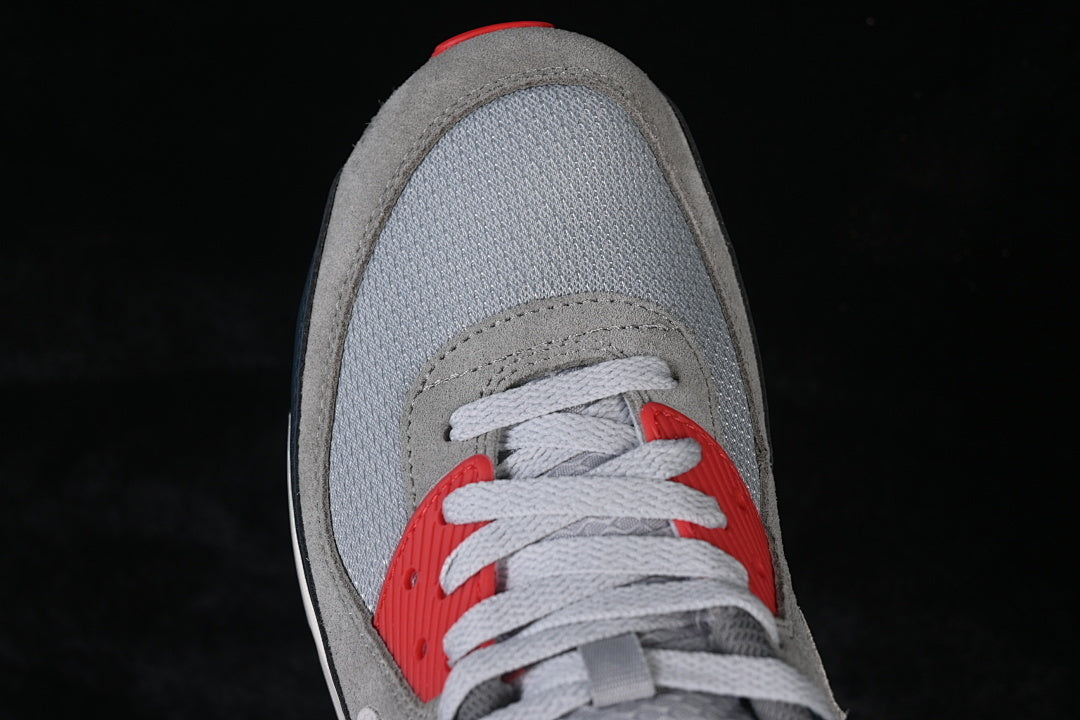 AIR MAX 90 LIGHT SMOKE GREY/NAVY FIRE/RED