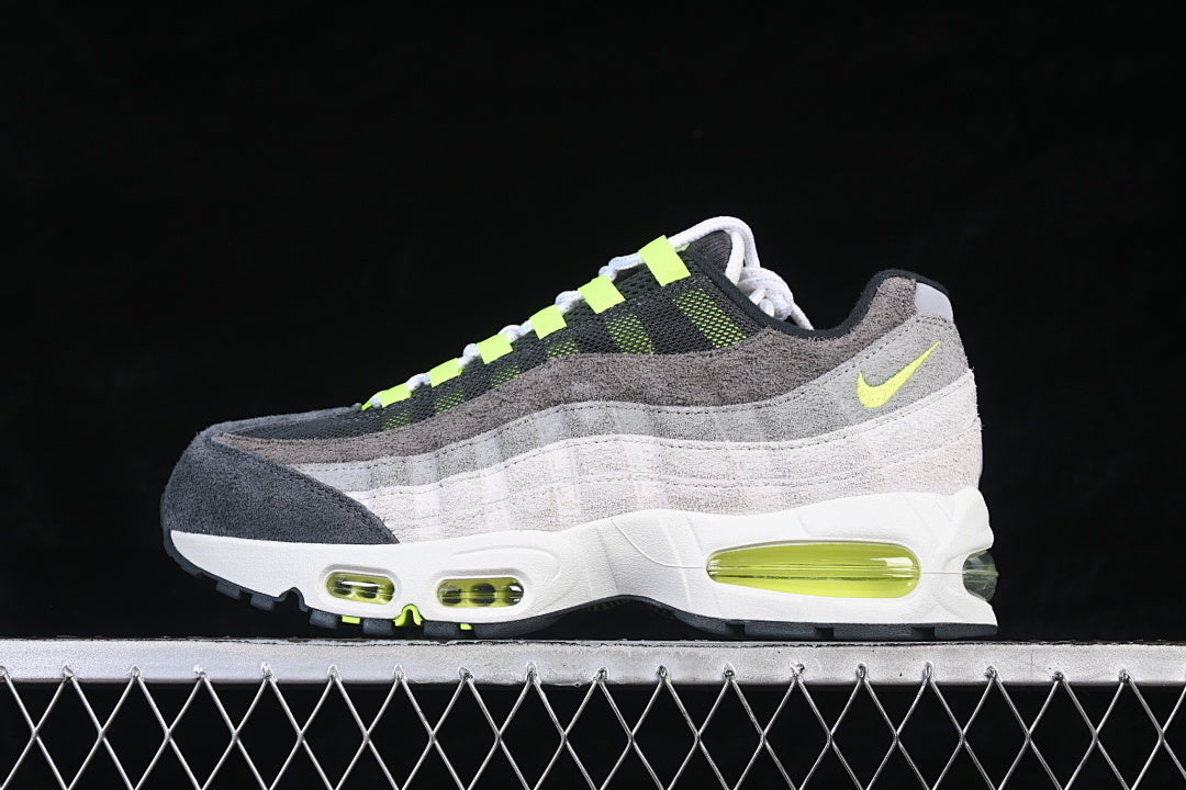 AIR MAX 95 AIR CUSHION SHOES GREY/WHITE/GRASS GREEN/BLACK]
