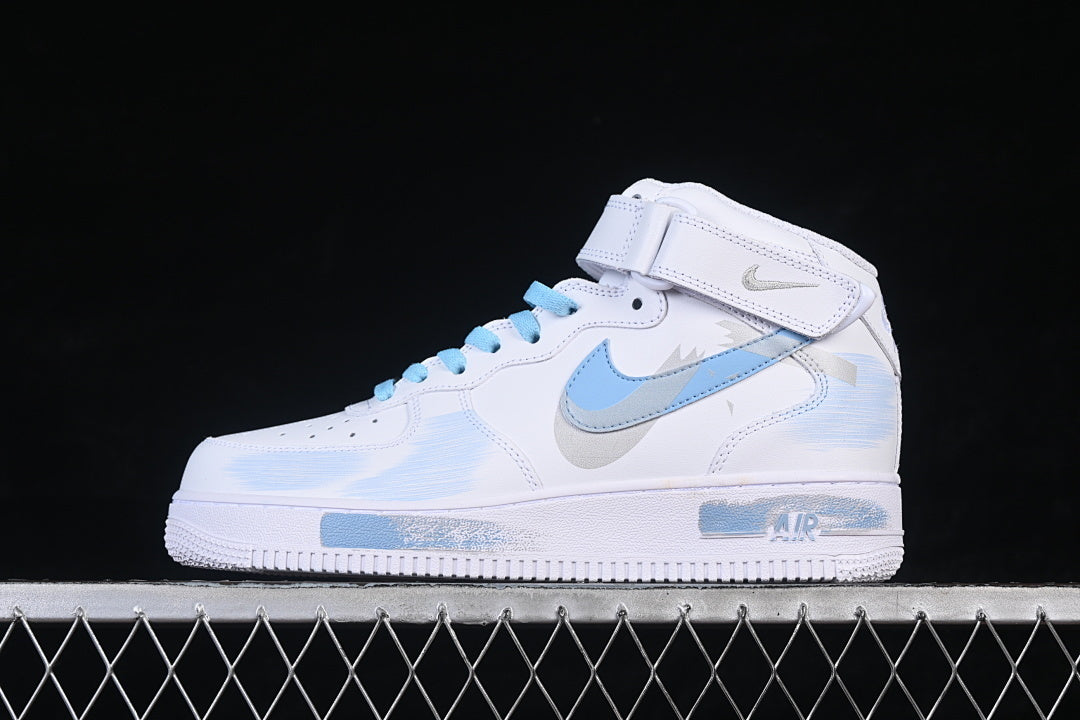 AIR FORCE 1 07 MID CASUAL SNEAKERS SKY BLUE/WHITE