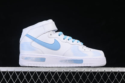 AIR FORCE 1 07 MID CASUAL SNEAKERS SKY BLUE/WHITE