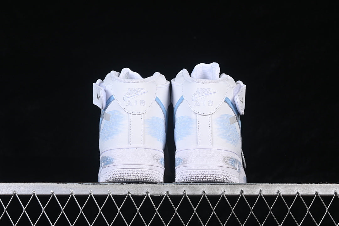 AIR FORCE 1 07 MID CASUAL SNEAKERS SKY BLUE/WHITE