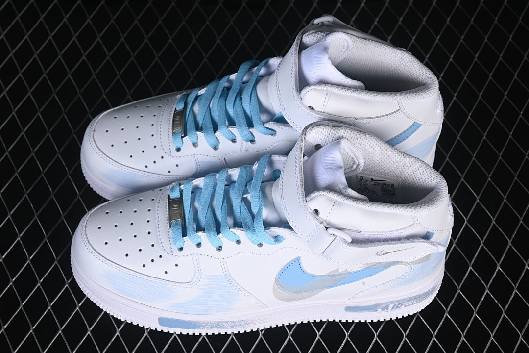 AIR FORCE 1 07 MID CASUAL SNEAKERS SKY BLUE/WHITE