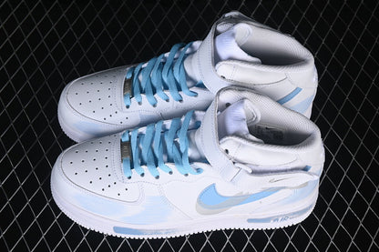 AIR FORCE 1 07 MID CASUAL SNEAKERS SKY BLUE/WHITE