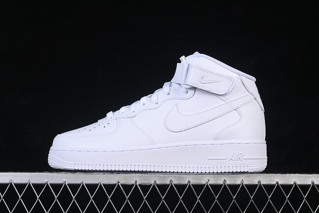 AIR FORCE 1 07 MID CASUAL SNEAKERS PURE WHITE/WHITE