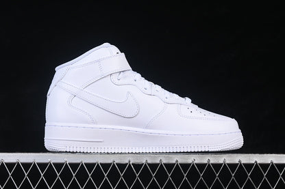 AIR FORCE 1 07 MID CASUAL SNEAKERS PURE WHITE/WHITE