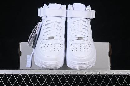 AIR FORCE 1 07 MID CASUAL SNEAKERS PURE WHITE/WHITE