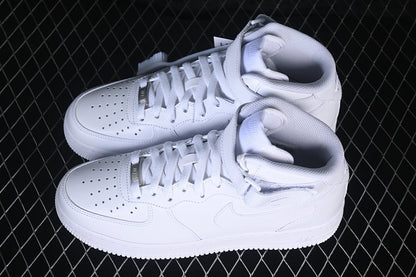 AIR FORCE 1 07 MID CASUAL SNEAKERS PURE WHITE/WHITE